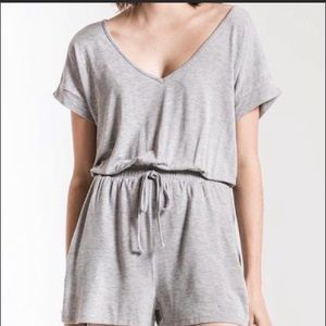 Z Supply Blaire Sleek Jersey Romper in Heather
